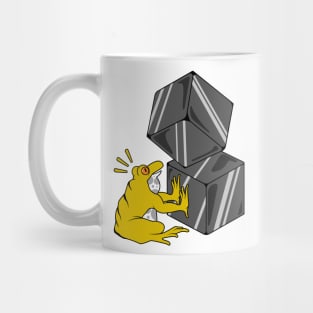 Funny frog is playing with cubes Mug